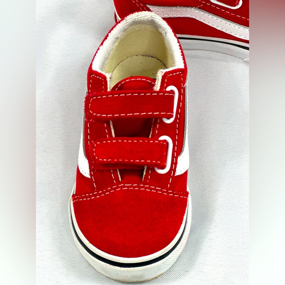 Sold-Vans TD Old School Checkerboard Red Size 7.5